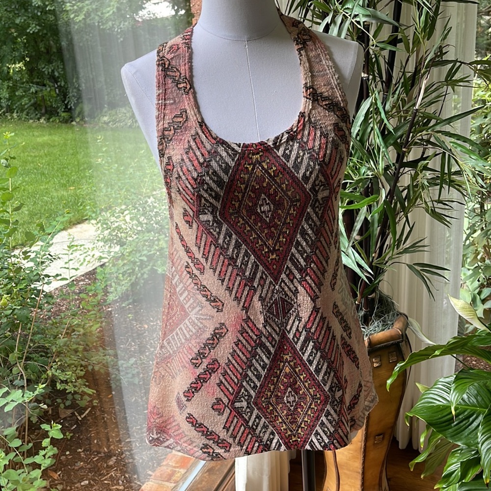Southwestern inspired racerback top